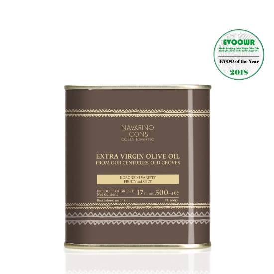 Extra Virgin Olive Oil - 500ml Tin - Navarino Icons 