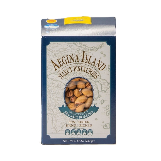 Pistachios from Aegina Island, Sun-Dried Sea Salt Roasted PDO 227g