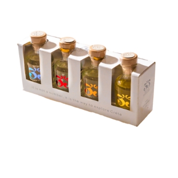 Show details for Premium artisanal Cretan Tsikoudia gift collection 4 x 50ml 35N Picture of Premium artisanal Cretan Tsikoudia gift collection 4 x 50ml 35N
