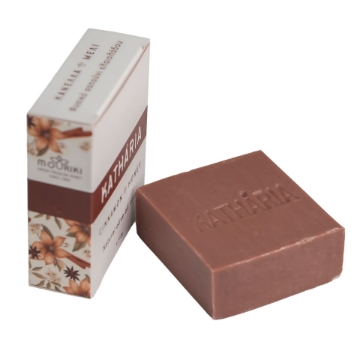 KATHÁRIA Natural Olive Oil Soap – Cinnamon, Honey & Aloe Vera | Handmade Greek Artisanal Face & Body Bar, 110g, Organic Skincare, Eco-Friendly
