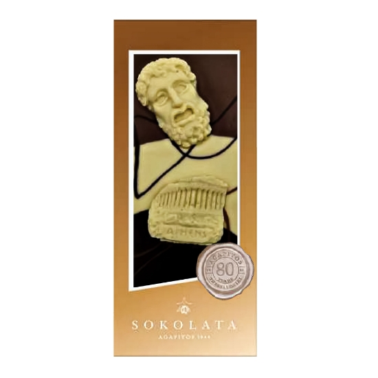 Discover Agapitos Ancient Greek 3D Chocolates—a luxury 125g triple-blend of dark, milk, and white chocolate