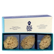 Kalyspongea set of 3 natural face sponges in a premium gift box, 100% organic and sustainably harvested from Kalymnos, Greece