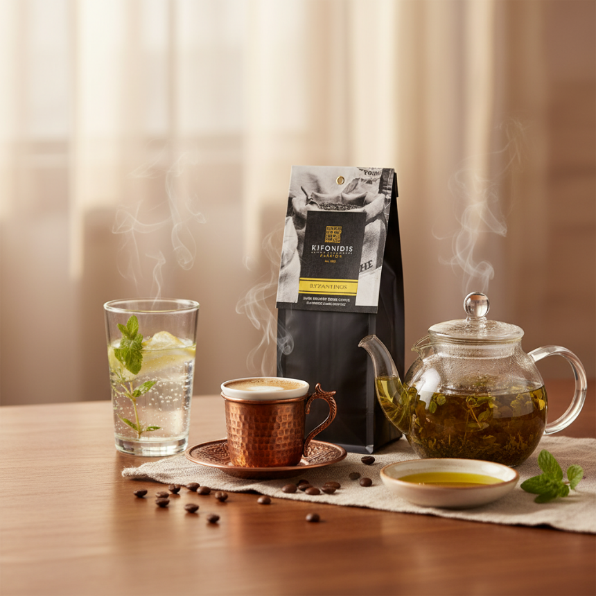 The Elixir of Wellness: Coffee, Herbal Infusions, and the Mediterranean Beauty Ritual