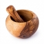 Olea Wood Art Personalized 10cm Olive Wood Mortar and Pestle set