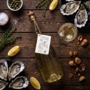 Adonis Orfanos, Santorini Maskaroi Brut Nature Sparkling Wine 750ml - 2025 on a clean ecommerce background