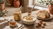 Samynthos Organic Whole Unheated Raw Tahini, 200 g on a clean ecommerce background