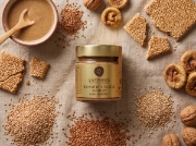 Samynthos Organic Whole Unheated Raw Tahini, 200 g on a clean ecommerce background