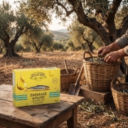 Hellas Meze Aegean Sea Sardines in Vegetable Oil, 90 g on a clean ecommerce background