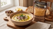 Kovaios Schinoussa Fava, Katsouni Variety Legume 400g on a clean ecommerce background