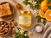 Navarino Icons Orange Blossom Honey, 250g on a clean ecommerce background
