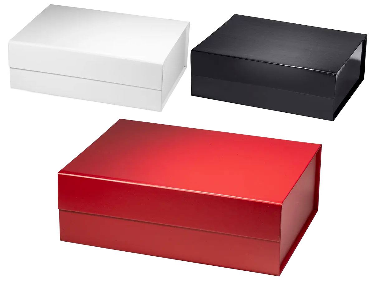Luxury magnetic closure gift boxes in three colors
